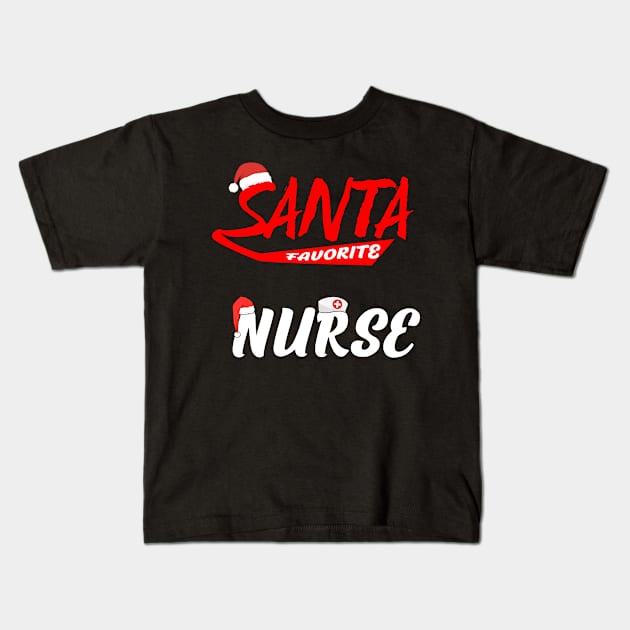 Santa favorite nurse Kids T-Shirt by Flipodesigner